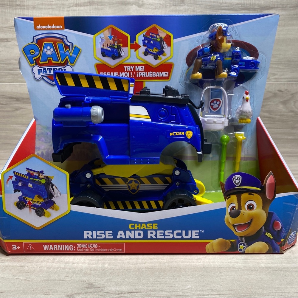 Paw Patrol Chase Rise and Rescue Transforming Toy Car w/Action Figure